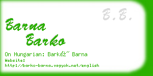 barna barko business card