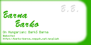 barna barko business card